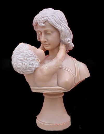 Sculpture Buste-Femme-Bebe-en-Marbre