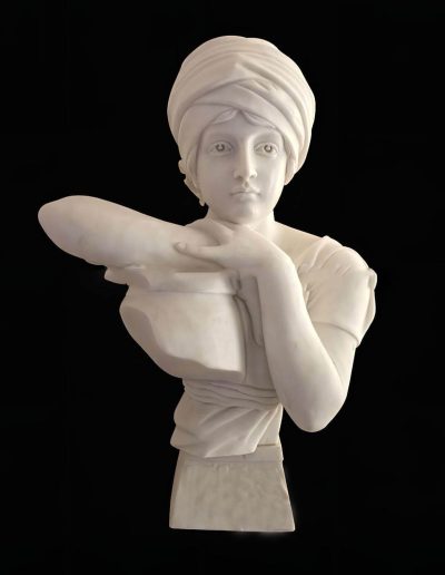 Sculpture Buste-Jeune-Fille-en-Marbre