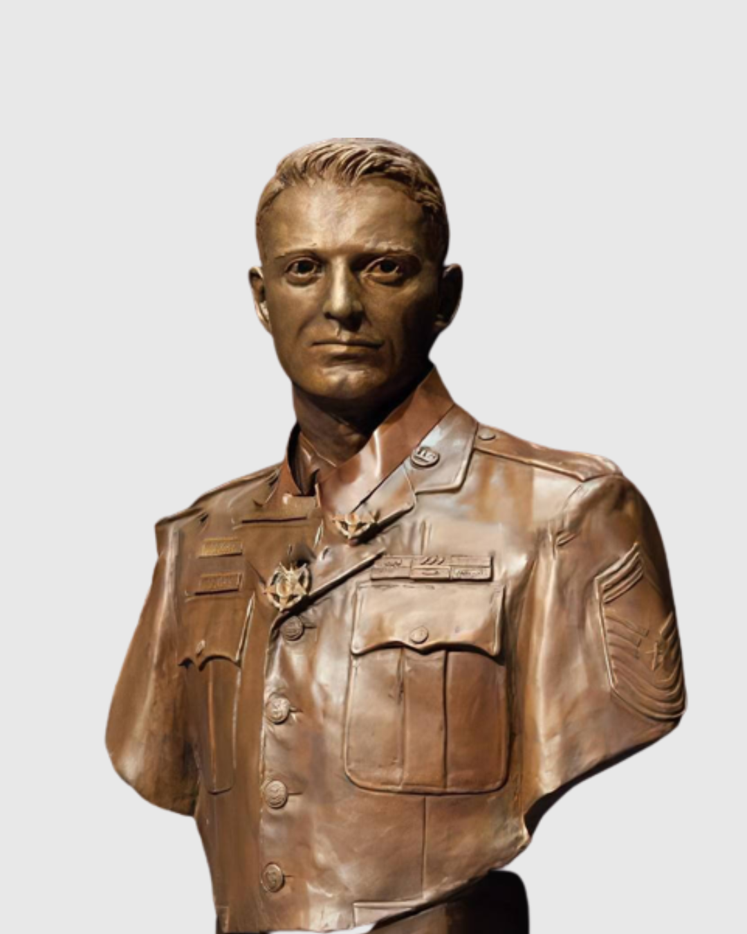 Sculpture buste militaire en uniforme en Bronze Sculpture buste militaire en uniforme en Bronze