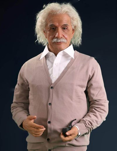 Personnages en cire Statue-Albert-Einstein-en-Cire