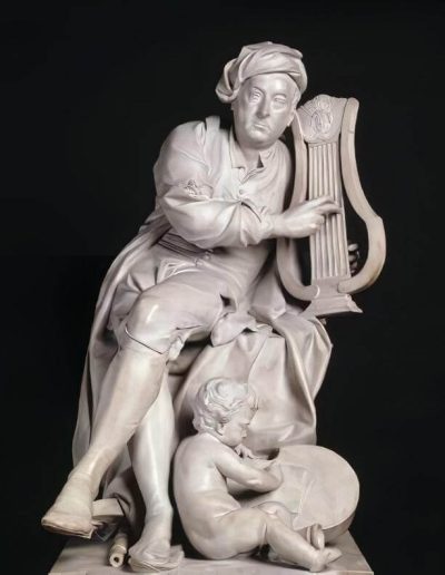 Statues Statue Musicien en Marbre Gris