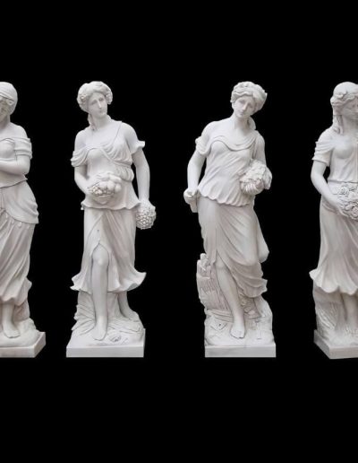 Statues Statues Déesses des 4 Saisons en Marbre Blanc