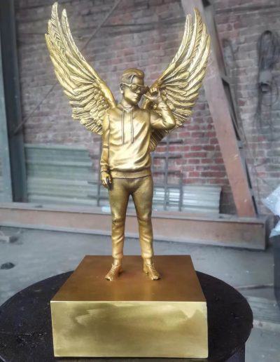 Statuette trophée Ange en bronze doré