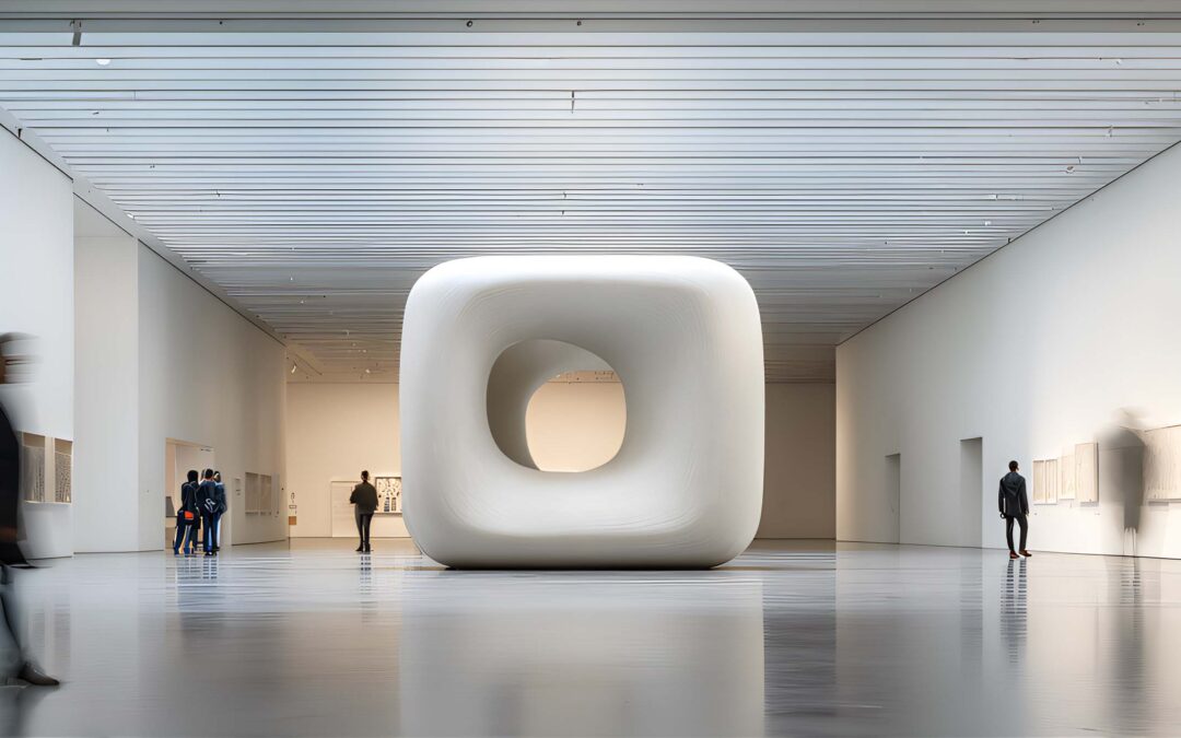 Sculpture exposée en galerie moderne