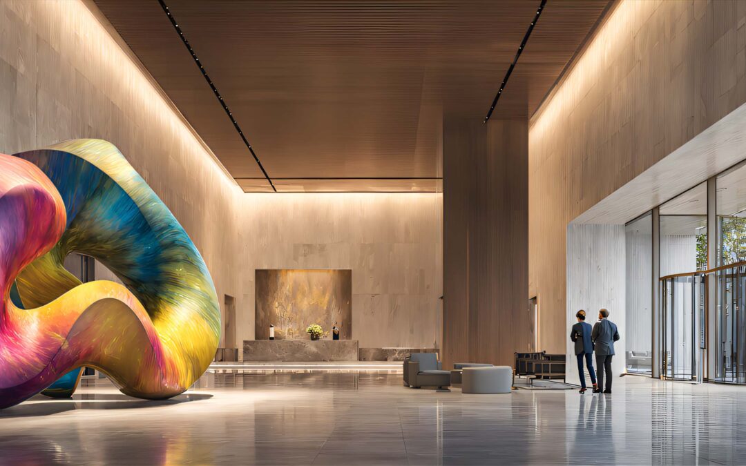 Sculpture sur mesure installée en espace pro