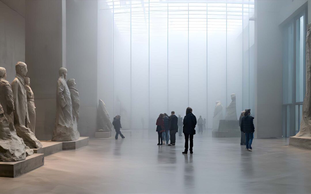 Sculpture art contemporain exposée