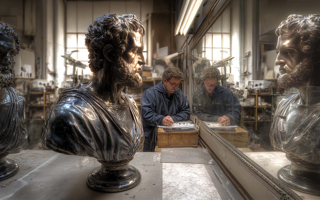 Copie de buste placée en atelier