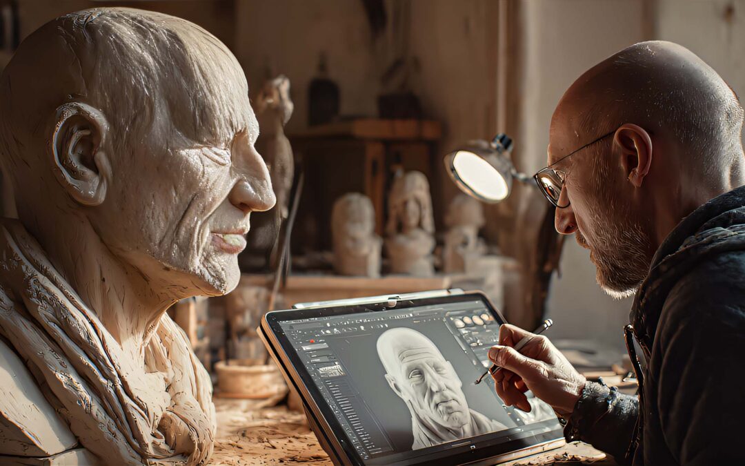 Buste personnalisé en atelier moderne