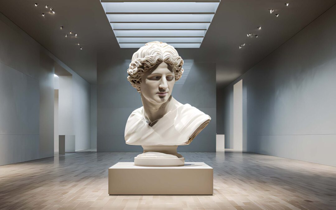 Buste antique en marbre blanc