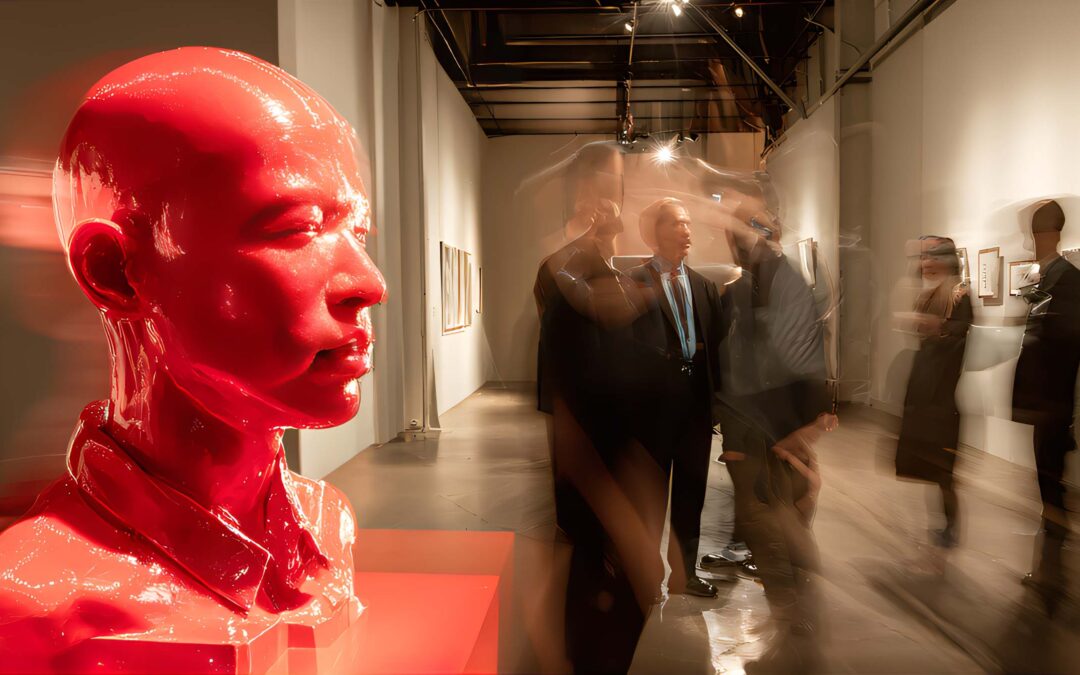 Buste sculptural moderne en galerie