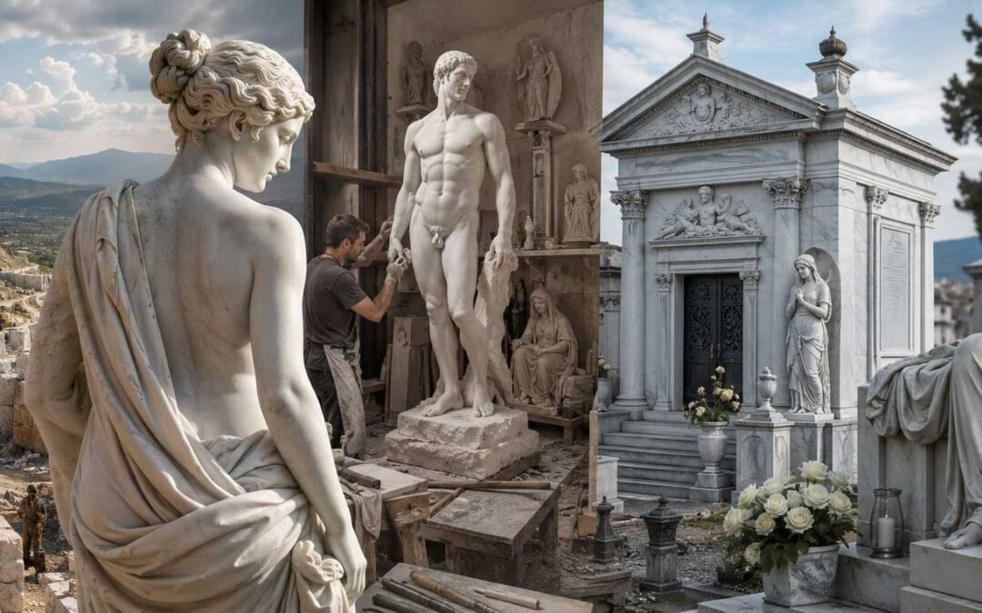 Statues-marbre-et-mémoriaux-marbre
