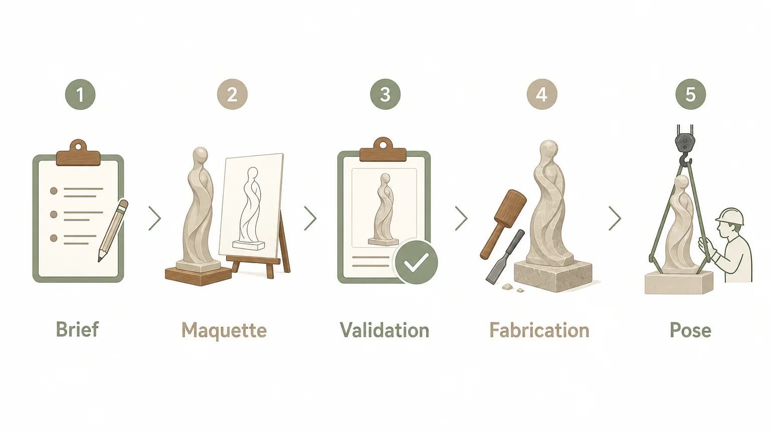 Fabricant de sculptures pour hôtel : guide professionnel Checklist des étapes d’un projet de sculpture pour hôtel