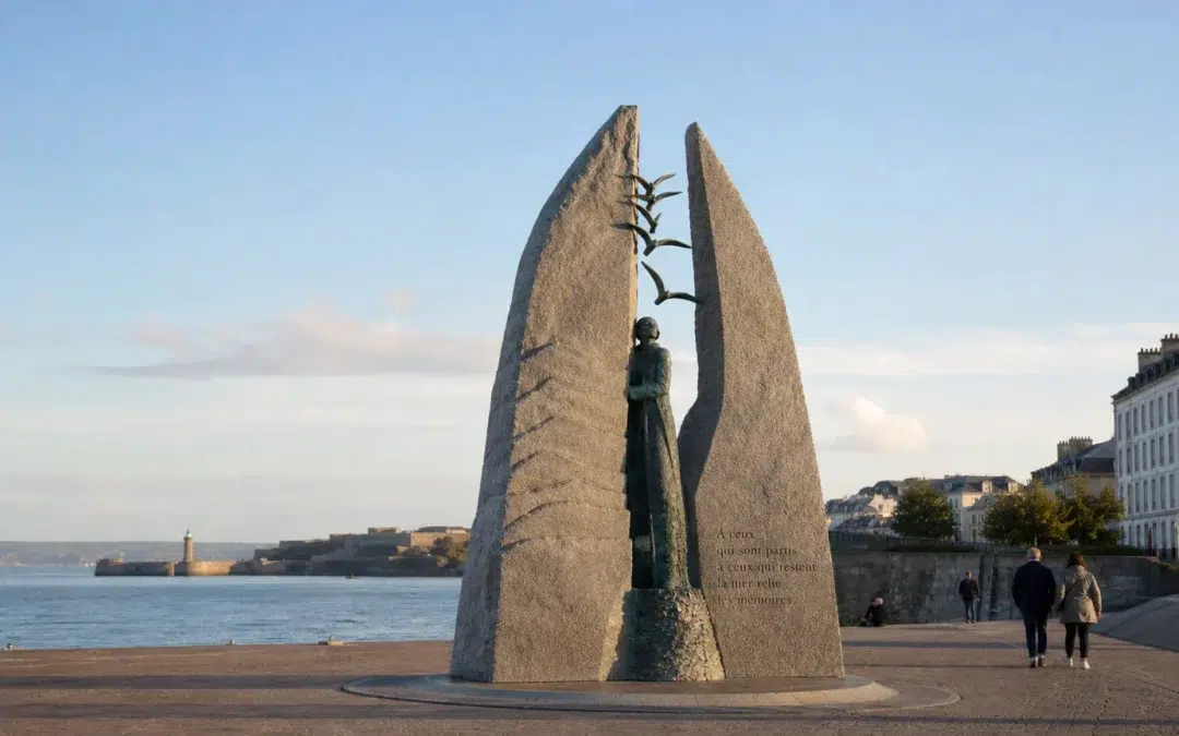 Sculpture monumentale contemporaine dans un espace public de Brest