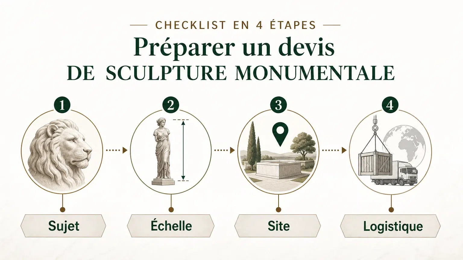 Sculpture monumentale : quel devis pour votre projet ? Checklist des informations à réunir pour un devis de sculpture monumentale