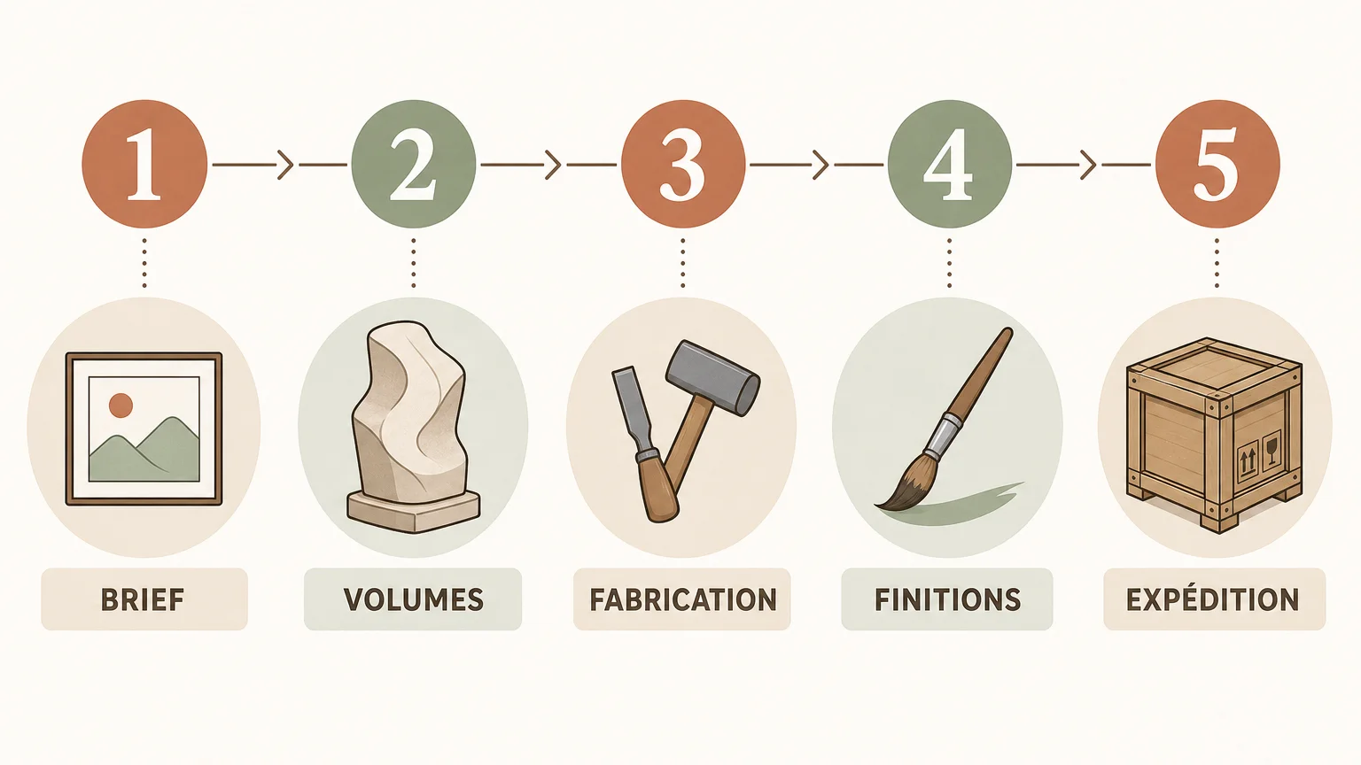 Suivi de fabrication d’une sculpture personnalisée Checklist des étapes de suivi d’une sculpture personnalisée