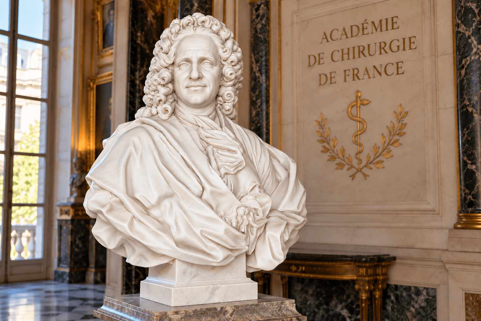 Buste en marbre de François Gigot de Lapeyronie – sculpture sur mesure