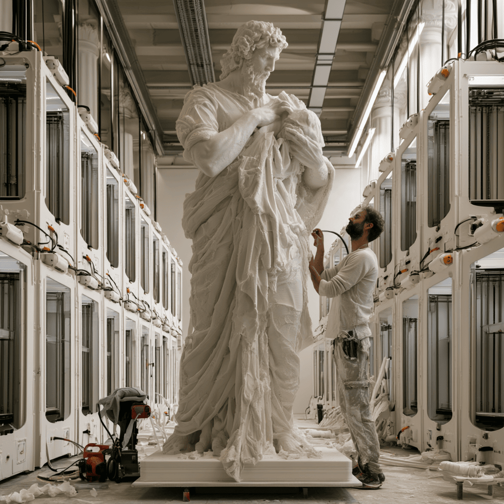 Statue crée par une ferme d'imprimantes 3D