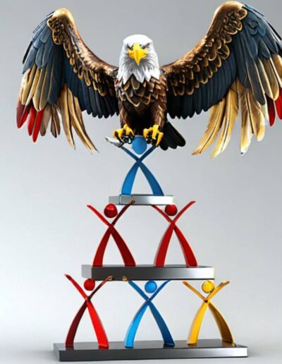 Transformation de l’esquisse Trophée Mascotte Aigle en pré-projet 3D